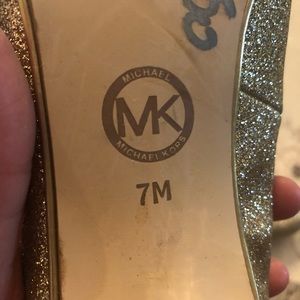 Michael kors gold glitter heels